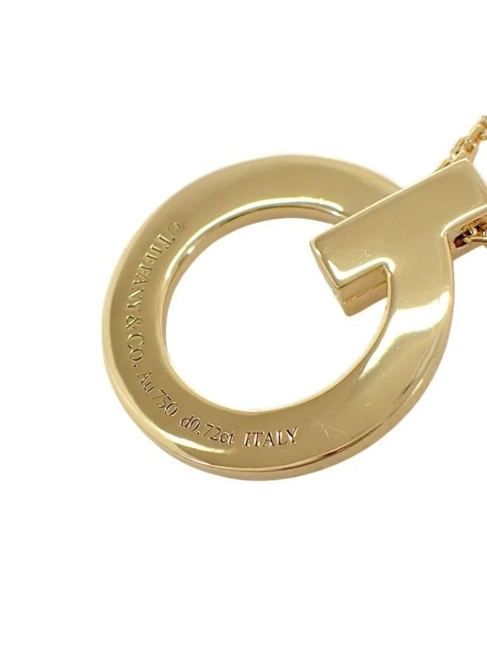 Tiffany & Co T One Circle Pendant Included 18k Gold Diamond